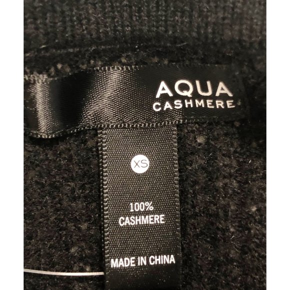 NWT Aqua Black Cashmere Henley Waffle Sweater - XS - Picture 7 of 7